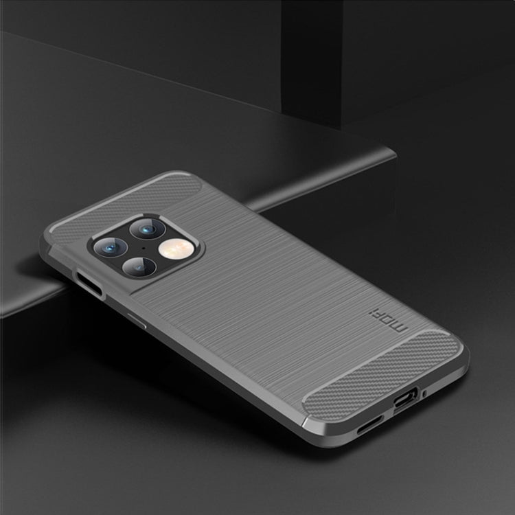 For OnePlus 10 Pro 5G MOFI Gentleness Brushed Carbon Fiber Soft TPU Case(Grey) - OnePlus Cases by MOFI | Online Shopping South Africa | PMC Jewellery