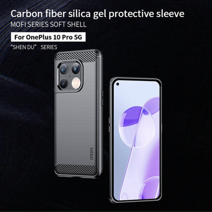 For OnePlus 10 Pro 5G MOFI Gentleness Brushed Carbon Fiber Soft TPU Case(Grey) - OnePlus Cases by MOFI | Online Shopping South Africa | PMC Jewellery