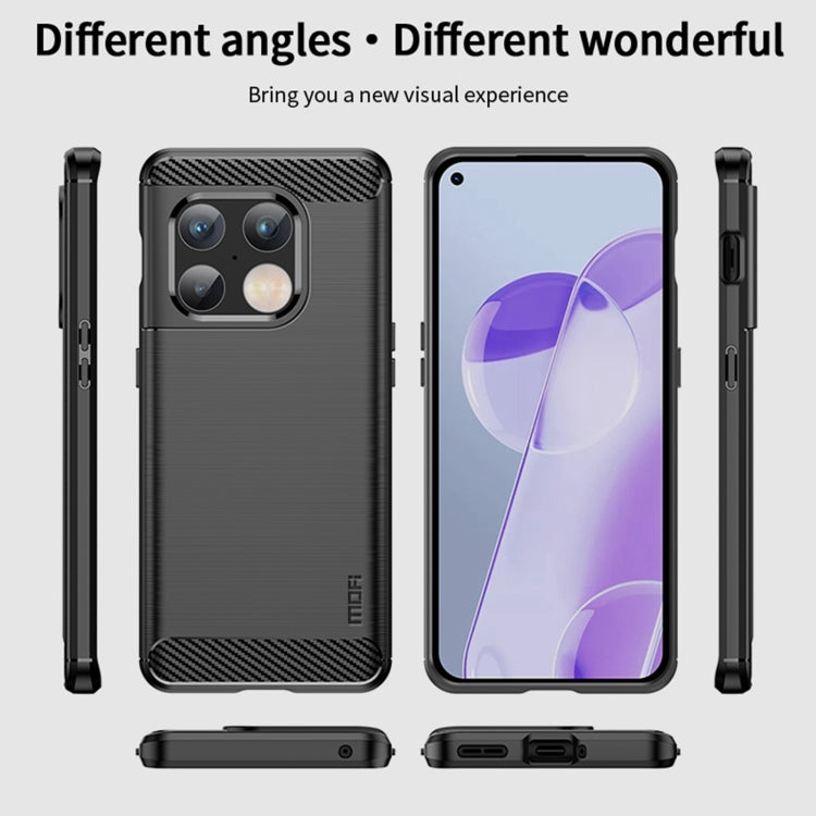 For OnePlus 10 Pro 5G MOFI Gentleness Brushed Carbon Fiber Soft TPU Case(Grey) - OnePlus Cases by MOFI | Online Shopping South Africa | PMC Jewellery