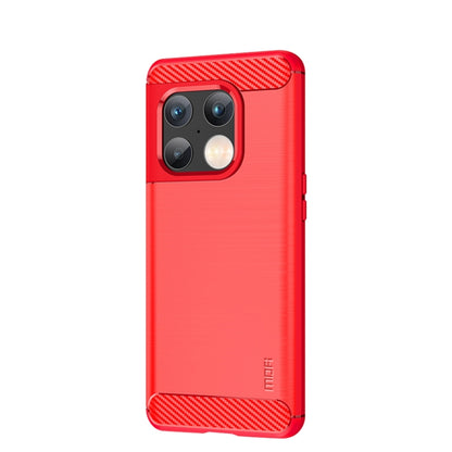 For OnePlus 10 Pro 5G MOFI Gentleness Brushed Carbon Fiber Soft TPU Case(Red) - OnePlus Cases by MOFI | Online Shopping South Africa | PMC Jewellery