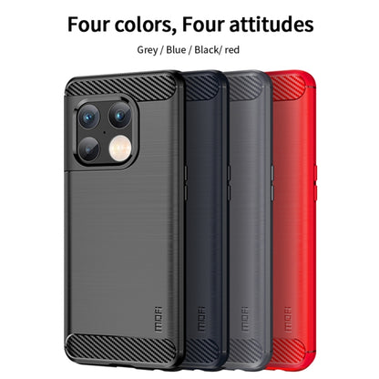 For OnePlus 10 Pro 5G MOFI Gentleness Brushed Carbon Fiber Soft TPU Case(Red) - OnePlus Cases by MOFI | Online Shopping South Africa | PMC Jewellery