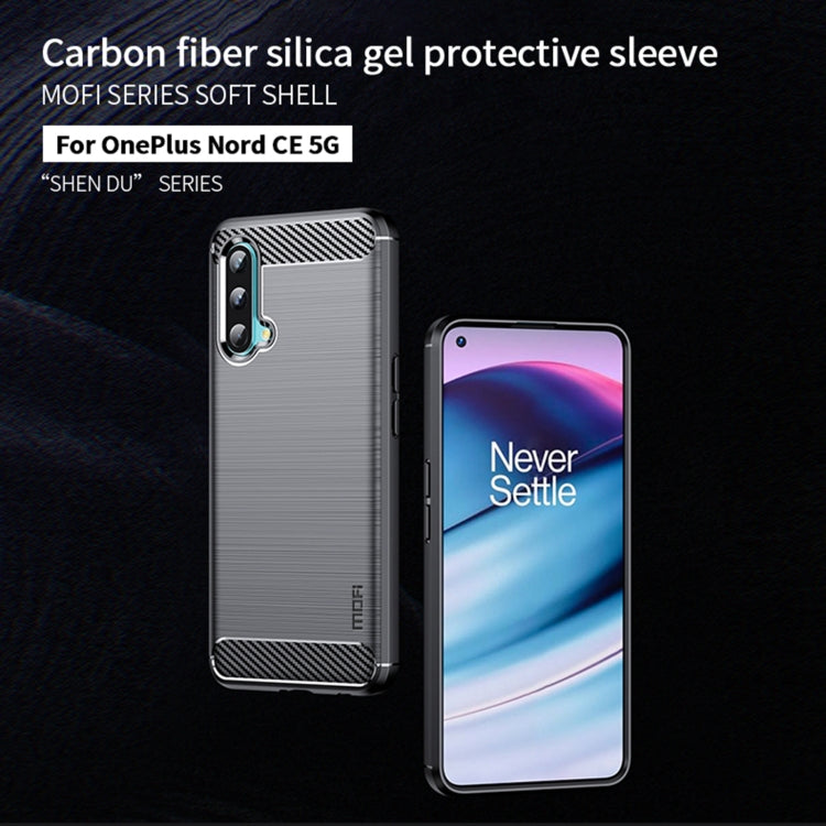 For OnePlus Nord CE 5G MOFI Gentleness Brushed Carbon Fiber Soft TPU Case(Black) - OnePlus Cases by MOFI | Online Shopping South Africa | PMC Jewellery