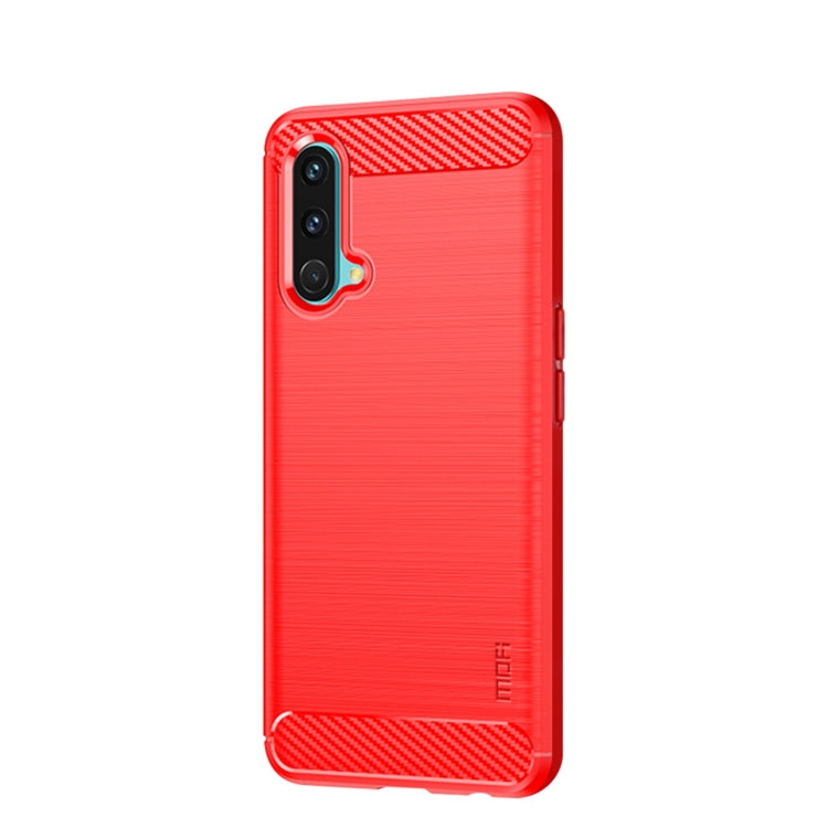 For OnePlus Nord CE 5G MOFI Gentleness Brushed Carbon Fiber Soft TPU Case(Red) - OnePlus Cases by MOFI | Online Shopping South Africa | PMC Jewellery