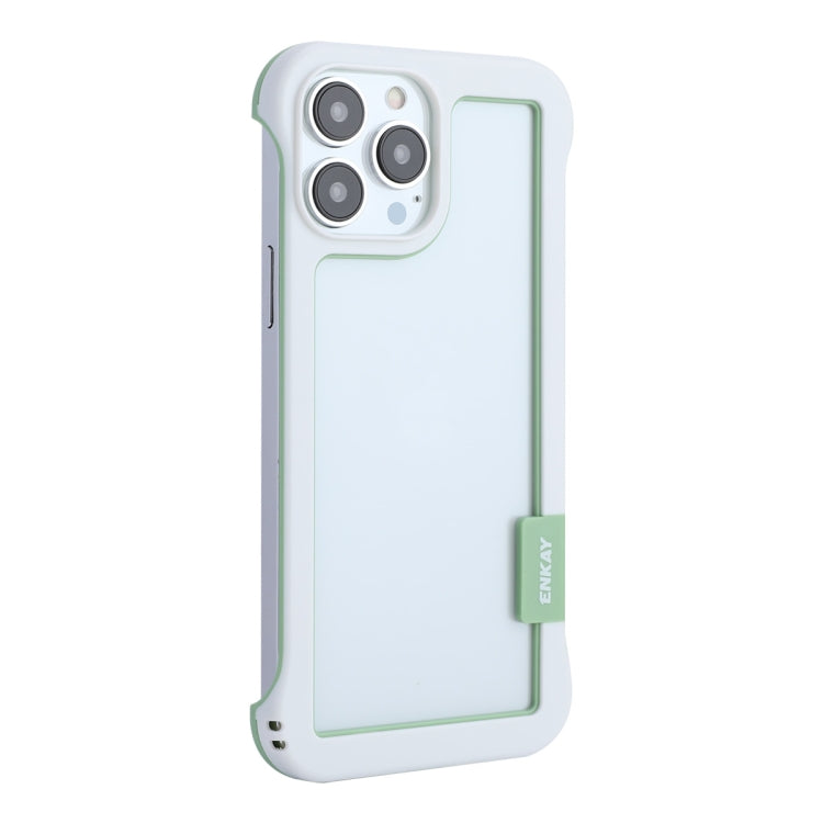 For iPhone 13 Pro Max ENKAY Frameless Hollow Shockproof PC Case (White) - iPhone 13 Pro Max Cases by ENKAY | Online Shopping South Africa | PMC Jewellery | Buy Now Pay Later Mobicred