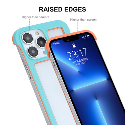 For iPhone 13 Pro ENKAY Frameless Hollow PC Case + Glass Film (Blue) - iPhone 13 Pro Cases by ENKAY | Online Shopping South Africa | PMC Jewellery | Buy Now Pay Later Mobicred