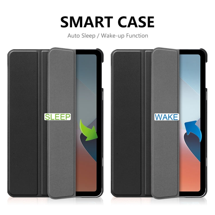For OPPO Pad Air ENKAY Tri-fold Custer Texture Leather Smart Tablet Case(Dark Blue) - free shipping - PMc TechLife - Order now!