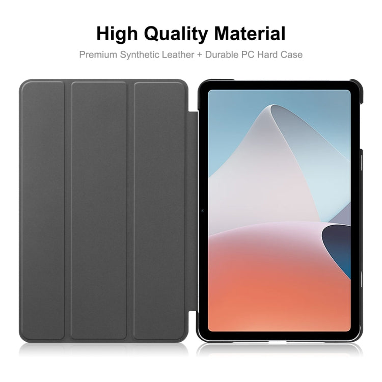 For OPPO Pad Air ENKAY Tri-fold Custer Texture Leather Smart Tablet Case(Red) - free shipping - PMc TechLife - Order now!