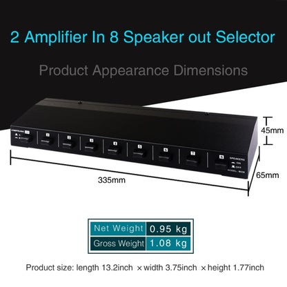 100W 2 In 8 Out Power Amplifier Loudspeaker Box Switcher -  by PMC Jewellery | Online Shopping South Africa | PMC Jewellery | Buy Now Pay Later Mobicred