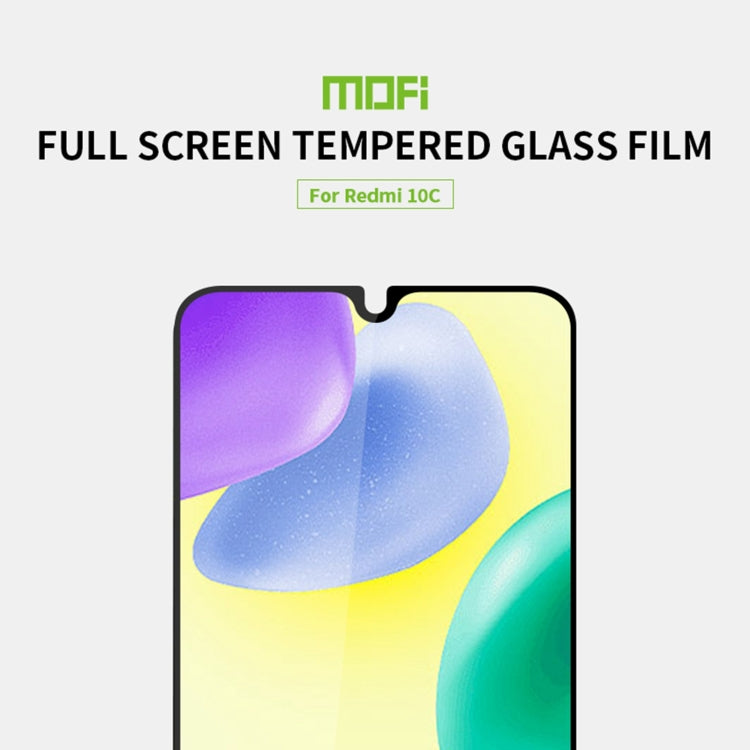 For Xiaomi Redmi 10C MOFI 9H 2.5D Full Screen Tempered Glass Film(Black) -  by MOFI | Online Shopping South Africa | PMC Jewellery