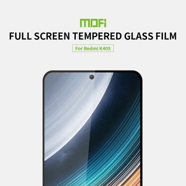 For Xiaomi Redmi K40S MOFI 9H 2.5D Full Screen Tempered Glass Film(Black) -  by MOFI | Online Shopping South Africa | PMC Jewellery