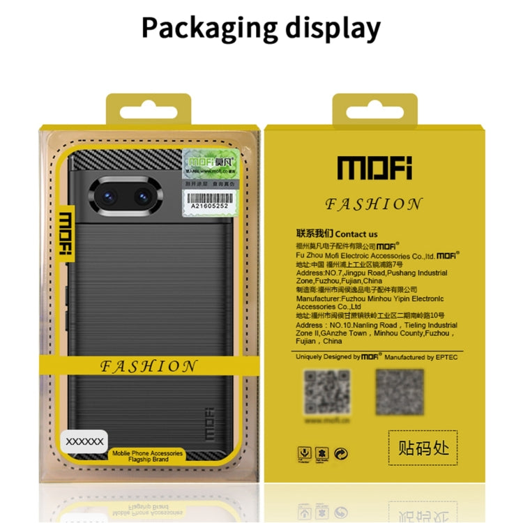 For Google pixel 7 5G MOFI Gentleness Series Brushed Texture Carbon Fiber TPU Phone Case(Blue) - free shipping - PMC TechLife - Order now!