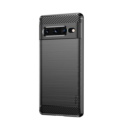 For Google pixel 7 Pro 5G MOFI Gentleness Series Brushed Texture Carbon Fiber TPU Phone Case(Black) - Google Cases by MOFI | Online Shopping South Africa | PMC Jewellery