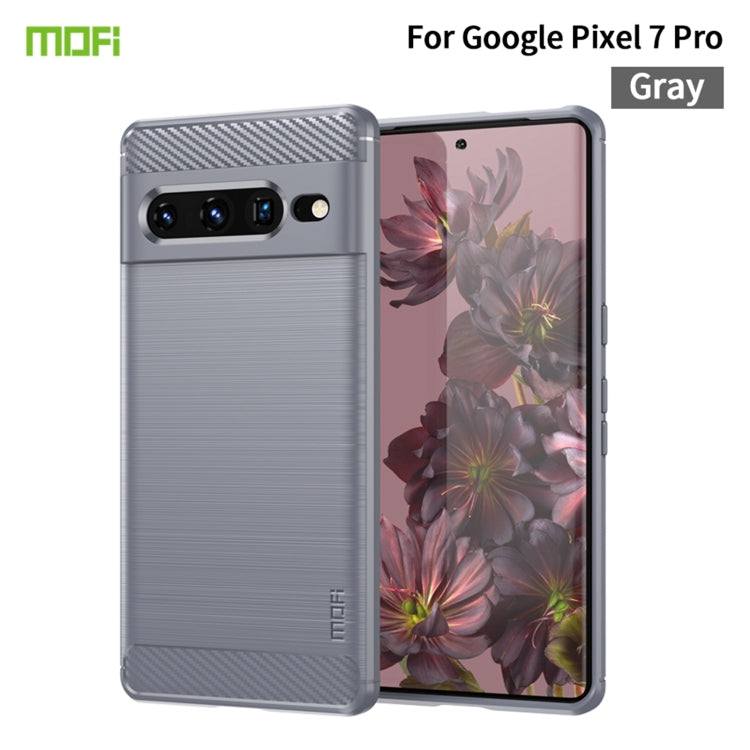 For Google pixel 7 Pro 5G MOFI Gentleness Series Brushed Texture Carbon Fiber TPU Phone Case(Gray) - Google Cases by MOFI | Online Shopping South Africa | PMC Jewellery