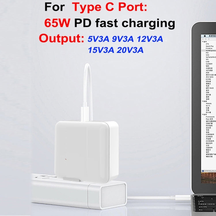 PD-65W USB-C / Type-C + QC3. 0 USB Laptop Charging Adapter, AU Plug / US Plug / EU Plug / UK Plug(Black) - Cable & Adapter by PMC Jewellery | Online Shopping South Africa | PMC Jewellery | Buy Now Pay Later Mobicred