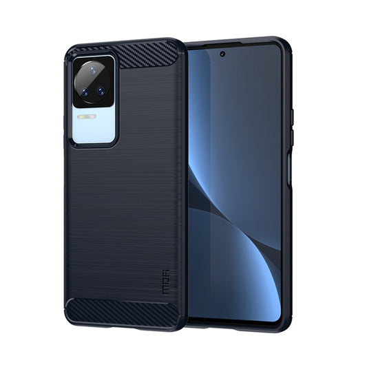 For Xiaomi Redmi K40S MOFI Gentleness Brushed Carbon Fiber Soft TPU Case(Blue) - Xiaomi Cases by MOFI | Online Shopping South Africa | PMC Jewellery