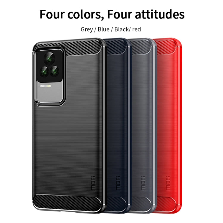 For Xiaomi Redmi K50 / K50 Pro MOFI Gentleness Brushed Carbon Fiber Soft TPU Case(Blue) - Xiaomi Cases by MOFI | Online Shopping South Africa | PMC Jewellery