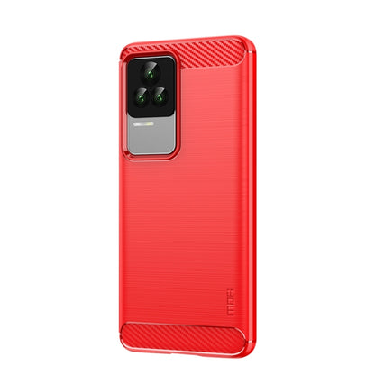 For Xiaomi Redmi K50 / K50 Pro MOFI Gentleness Brushed Carbon Fiber Soft TPU Case(Red) - Xiaomi Cases by MOFI | Online Shopping South Africa | PMC Jewellery