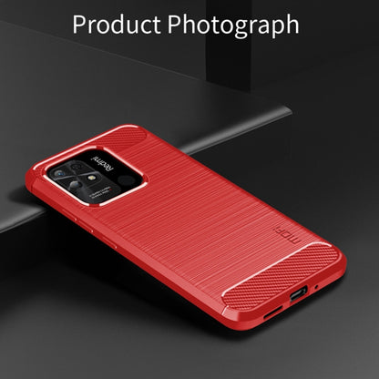 For Xiaomi Redmi 10C MOFI Gentleness Brushed Carbon Fiber Soft TPU Case(Red) - Xiaomi Cases by MOFI | Online Shopping South Africa | PMC Jewellery