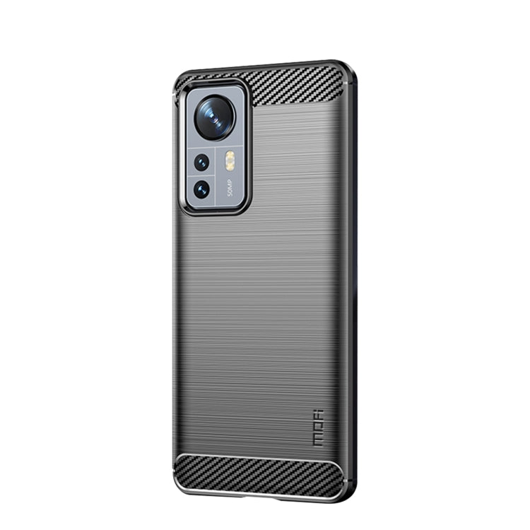 For Xiaomi 12 Pro MOFI Gentleness Brushed Carbon Fiber Soft TPU Case(Black) - Xiaomi Cases by MOFI | Online Shopping South Africa | PMC Jewellery