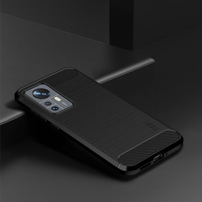 For Xiaomi 12 Pro MOFI Gentleness Brushed Carbon Fiber Soft TPU Case(Black) - Xiaomi Cases by MOFI | Online Shopping South Africa | PMC Jewellery