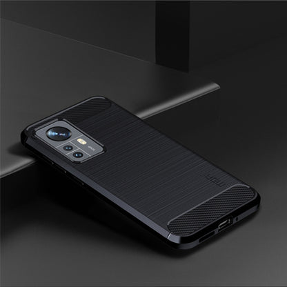 For Xiaomi 12 Pro MOFI Gentleness Brushed Carbon Fiber Soft TPU Case(Blue) - Xiaomi Cases by MOFI | Online Shopping South Africa | PMC Jewellery