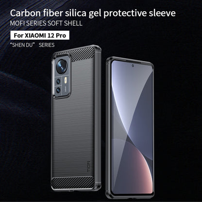 For Xiaomi 12 Pro MOFI Gentleness Brushed Carbon Fiber Soft TPU Case(Gray) - Xiaomi Cases by MOFI | Online Shopping South Africa | PMC Jewellery