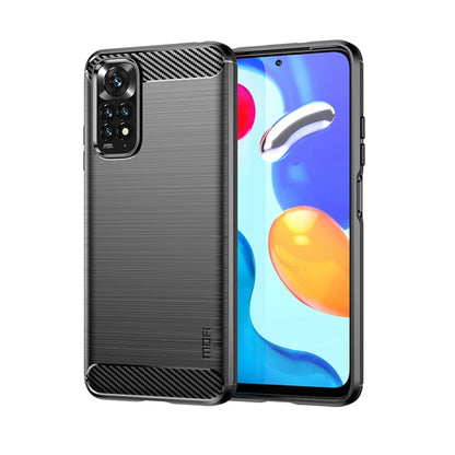 For Xiaomi Redmi Note 11 4G Global / Note 11S 4G MOFI Gentleness Brushed Carbon Fiber TPU Case(Black) - Xiaomi Cases by MOFI | Online Shopping South Africa | PMC Jewellery