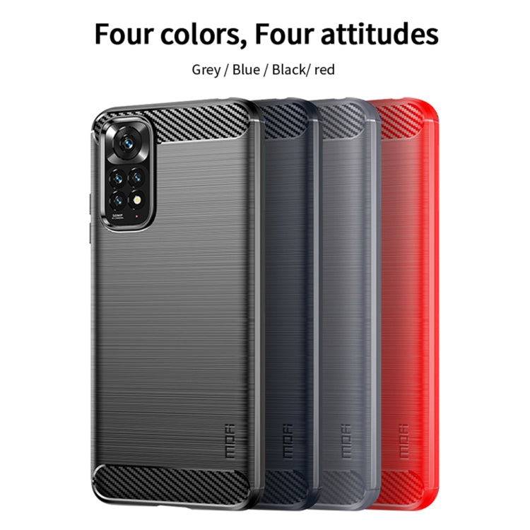 For Xiaomi Redmi Note 11 4G Global / Note 11S 4G MOFI Gentleness Brushed Carbon Fiber TPU Case(Black) - Xiaomi Cases by MOFI | Online Shopping South Africa | PMC Jewellery