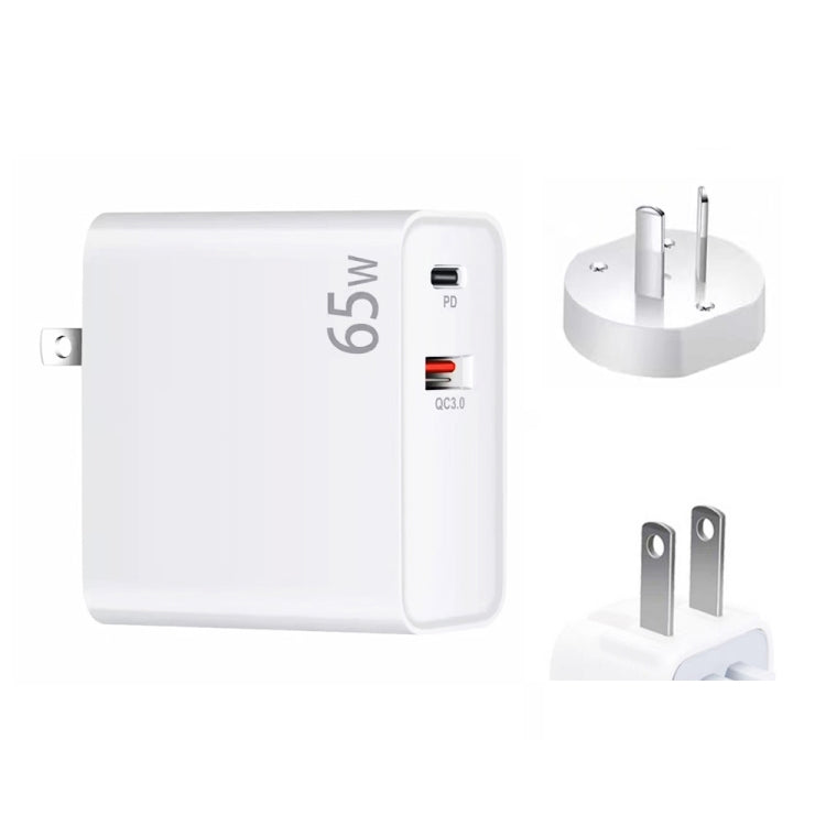 PD-65W USB-C / Type-C + QC3. 0 USB Laptop Charging Adapter + 1.8m USB-C / Type-C to MagSafe 1 / L Head Data Cable, AU Plug / US Plug(White) - free shipping - PMC Jewellery - Order now!