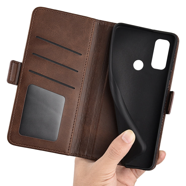 For Ulefone note 10 Dual-side Magnetic Buckle Leather Phone Case(Brown) - Ulefone Cases by PMC Jewellery | Online Shopping South Africa | PMC Jewellery | Buy Now Pay Later Mobicred