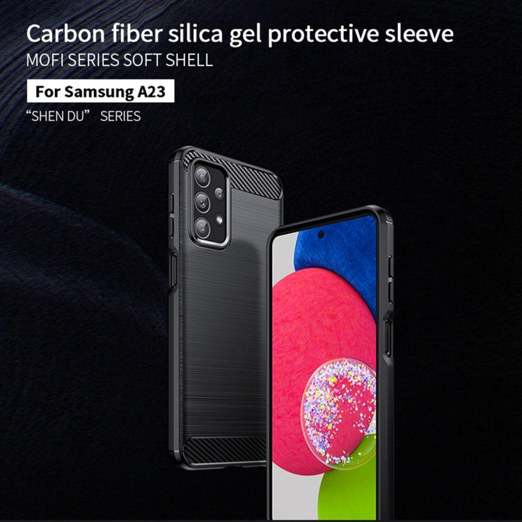 For Samsung Galaxy A23 / M23 / F23 MOFI Gentleness Series Brushed Texture Carbon Fiber Soft TPU Case(Black) - Galaxy Phone Cases by MOFI | Online Shopping South Africa | PMC TechLife | Buy Now Pay Later Mobicred