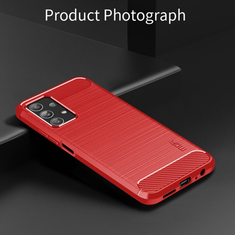 For Samsung Galaxy A23 / M23 / F23 MOFI Gentleness Series Brushed Texture Carbon Fiber Soft TPU Case(Red) - Galaxy Phone Cases by MOFI | Online Shopping South Africa | PMC TechLife | Buy Now Pay Later Mobicred