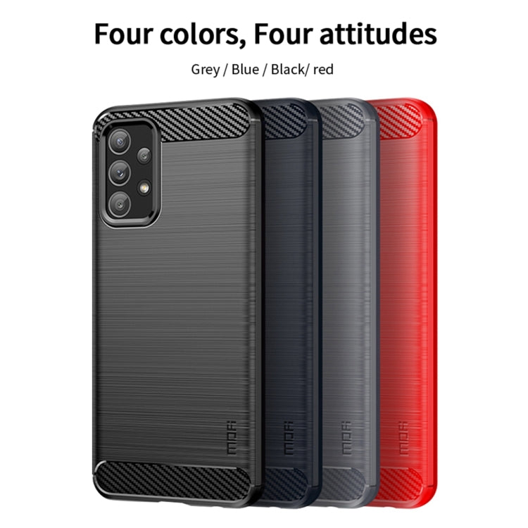 For Samsung Galaxy A23 / M23 / F23 MOFI Gentleness Series Brushed Texture Carbon Fiber Soft TPU Case(Red) - Galaxy Phone Cases by MOFI | Online Shopping South Africa | PMC Jewellery