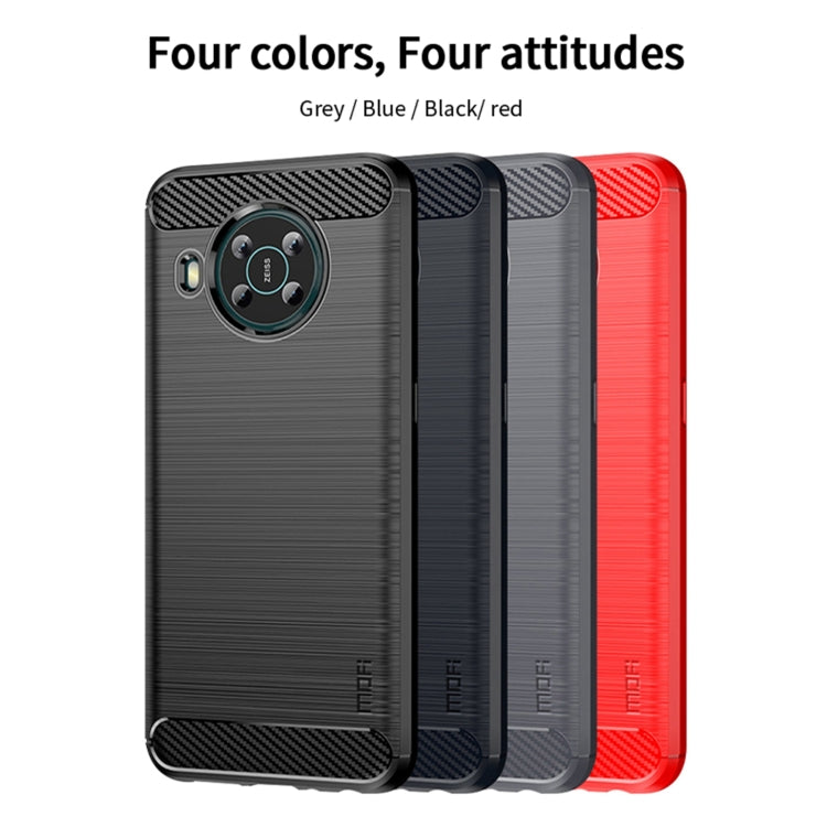 For Nokia X100 MOFI Gentleness Series Brushed Texture Carbon Fiber TPU Phone Case(Red) - Nokia Cases by MOFI | Online Shopping South Africa | PMC Jewellery