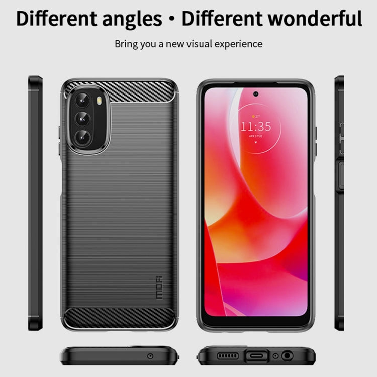 For Motorola Moto G 5G 2022 MOFI Gentleness Series Brushed Texture Carbon Fiber TPU Phone Case(Black) - Motorola Cases by MOFI | Online Shopping South Africa | PMC TechLife