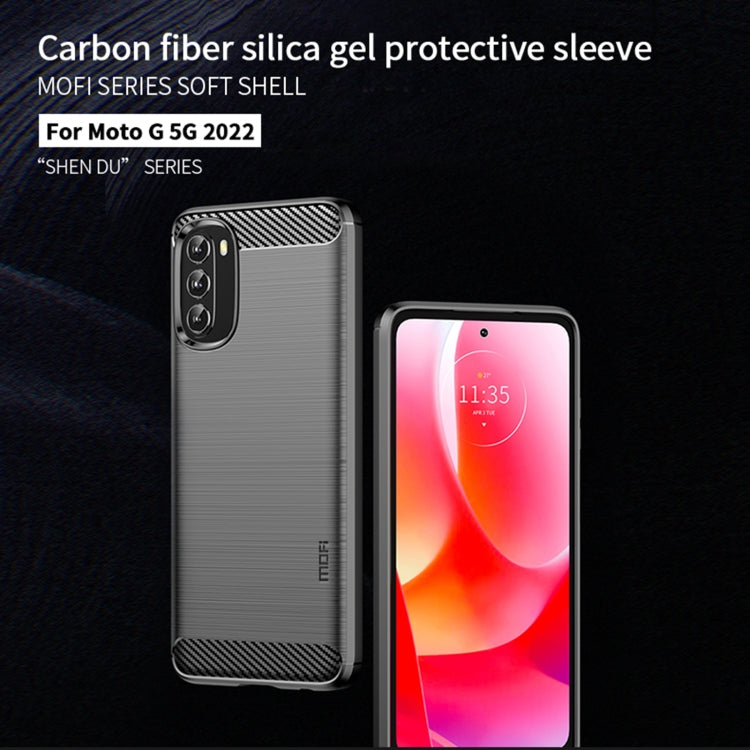 For Motorola Moto G 5G 2022 MOFI Gentleness Series Brushed Texture Carbon Fiber TPU Phone Case(Gray) - Motorola Cases by MOFI | Online Shopping South Africa | PMC TechLife | Buy Now Pay Later Mobicred