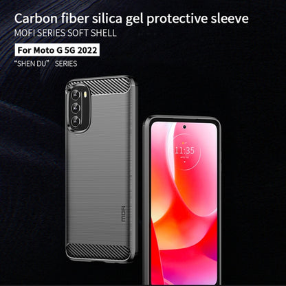 For Motorola Moto G 5G 2022 MOFI Gentleness Series Brushed Texture Carbon Fiber TPU Phone Case(Gray) - Motorola Cases by MOFI | Online Shopping South Africa | PMC Jewellery