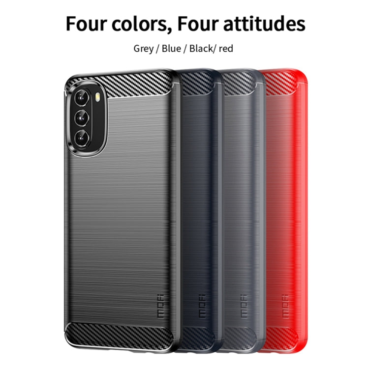 For Motorola Moto G 5G 2022 MOFI Gentleness Series Brushed Texture Carbon Fiber TPU Phone Case(Gray) - Motorola Cases by MOFI | Online Shopping South Africa | PMC TechLife | Buy Now Pay Later Mobicred