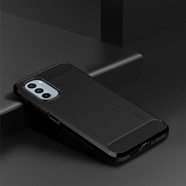 For Motorola Moto G31/G41 MOFI Gentleness Series Brushed Texture Carbon Fiber TPU Phone Case(Black) - Motorola Cases by MOFI | Online Shopping South Africa | PMC Jewellery