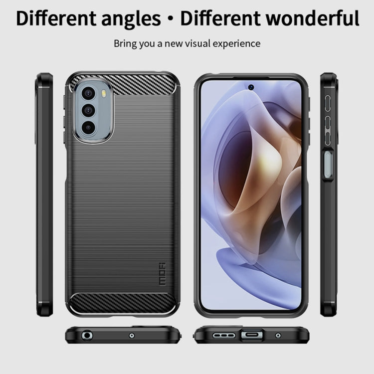 For Motorola Moto G31/G41 MOFI Gentleness Series Brushed Texture Carbon Fiber TPU Phone Case(Red) - Motorola Cases by MOFI | Online Shopping South Africa | PMC TechLife