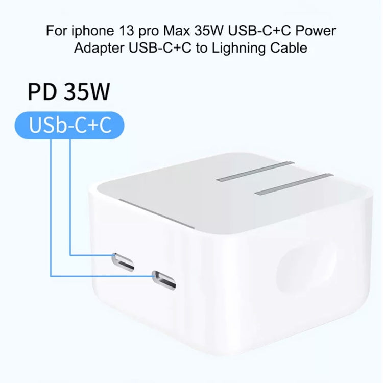 PD 35W Dual USB-C / Type-C Ports Charger for iPhone / iPad Series, EU Plug - USB Charger by PMC Jewellery | Online Shopping South Africa | PMC Jewellery | Buy Now Pay Later Mobicred