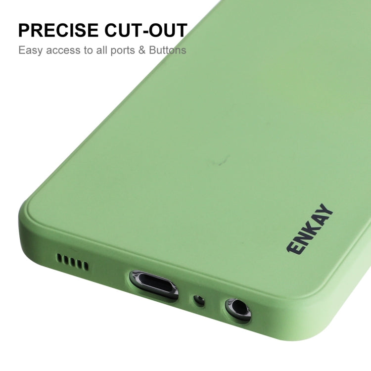 For Samsung Galaxy A32 5G ENKAY Liquid Silicone Soft Shockproof Phone Case(Light Green) - Galaxy Phone Cases by ENKAY | Online Shopping South Africa | PMC Jewellery