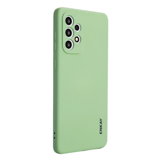 For Samsung Galaxy A73 5G ENKAY Liquid Silicone Soft Shockproof Phone Case(Light Green) - Galaxy Phone Cases by ENKAY | Online Shopping South Africa | PMC Jewellery