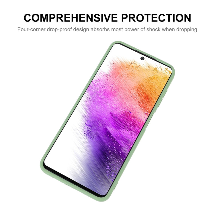 For Samsung Galaxy A73 5G ENKAY Liquid Silicone Soft Shockproof Phone Case(Light Green) - Galaxy Phone Cases by ENKAY | Online Shopping South Africa | PMC Jewellery