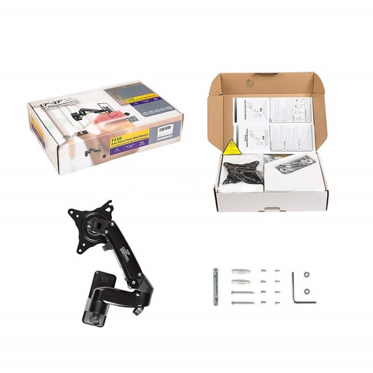 F150 Full Motion Monitor Wall Mount TV Wall Bracket with Adjustable Gas Spring Arm for 17-27 inch LED LCD Monitor - Laptop Stand by PMC Jewellery | Online Shopping South Africa | PMC Jewellery | Buy Now Pay Later Mobicred