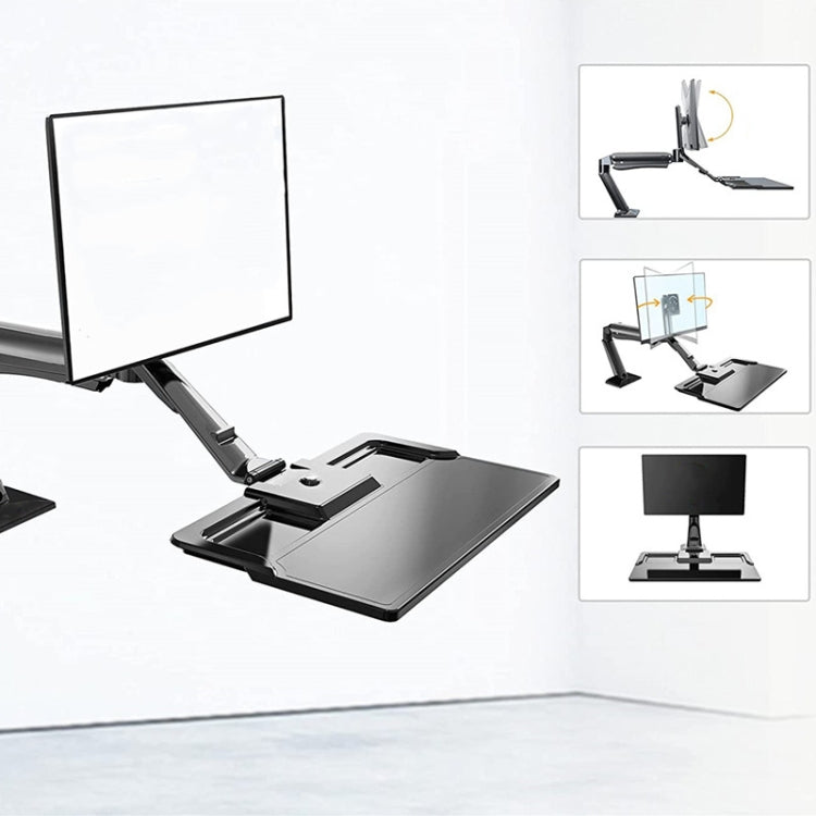 NORTH BAYOU NB40 Ergonomic Height Adjust Computer Stand Workstation 22-32 Inch Monitor Mount Bracket with Keyboard Plate Desk Stand - Laptop Stand by PMc TechLife | Online Shopping South Africa | PMc TechLife | Buy Now Pay Later Mobicred