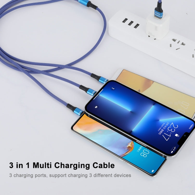 ENKAY ENK-CB121 1.5m 3 in 1 USB 3.0 to Type-C / 8 Pin / Micro USB 5A Fast Charging Cable(Green) - Multifunction Cable by ENKAY | Online Shopping South Africa | PMC Jewellery | Buy Now Pay Later Mobicred