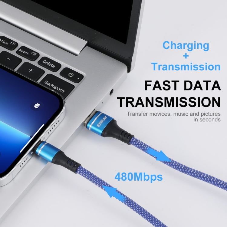 ENKAY ENK-CB121 1.5m 3 in 1 USB 3.0 to Type-C / 8 Pin / Micro USB 5A Fast Charging Cable(Blue) - Multifunction Cable by ENKAY | Online Shopping South Africa | PMC Jewellery | Buy Now Pay Later Mobicred