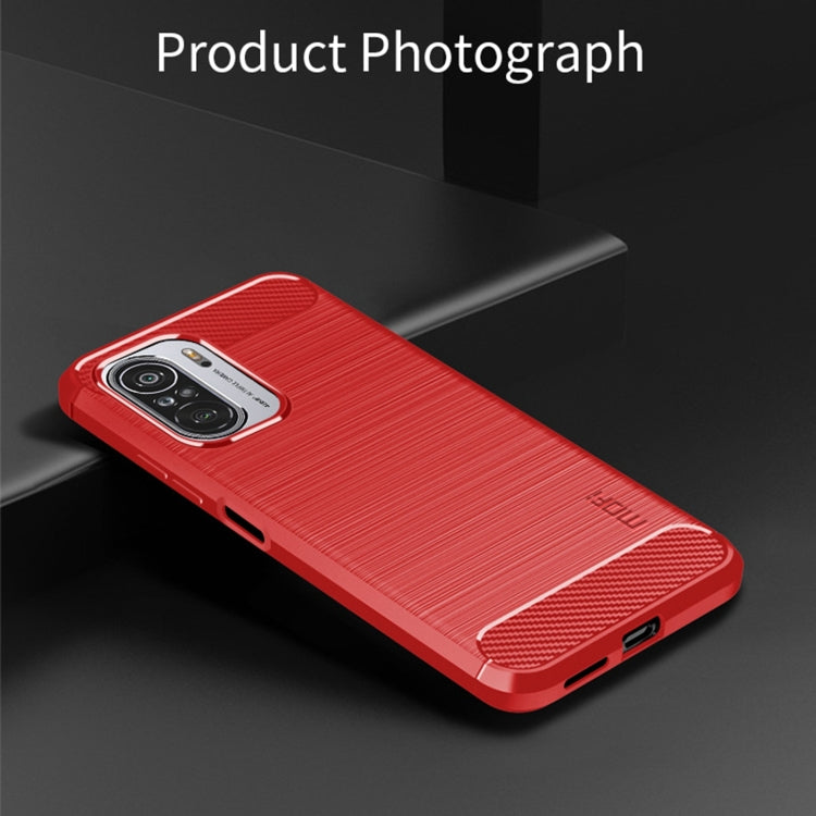 For Xiaomi Redmi Note 11T Pro 5G / 11T Pro Plus 5G MOFI Gentleness Series Brushed Texture Carbon Fiber Soft TPU Case(Red) -  by MOFI | Online Shopping South Africa | PMC Jewellery