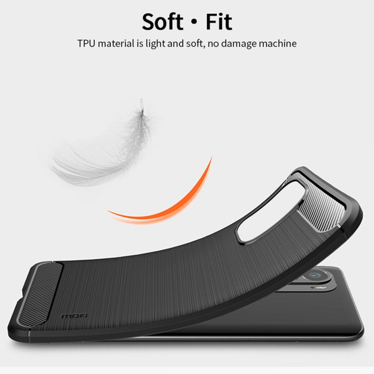 For Xiaomi Redmi Note 11T Pro 5G / 11T Pro Plus 5G MOFI Gentleness Series Brushed Texture Carbon Fiber Soft TPU Case(Red) -  by MOFI | Online Shopping South Africa | PMC TechLife